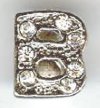 1 9mm Silver Slider with Rhinestones - Letter "B"